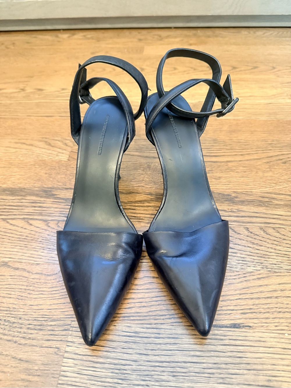 Alexander Wang Black Pointed Toe Ankle Strap Women's Heels